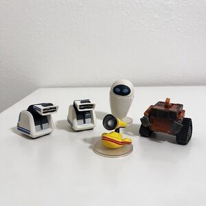 Disney Pixar Wall-E Eve Lamp Light Bot VAC-M PVC Figures Lot of 5 FLAWS